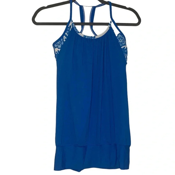 Lululemon No Limits Tank in Beaming Blue/Laceoflage Polar Cream Beaming Blue - Picture 8 of 13